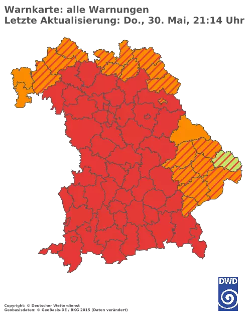 Aktuelle Wetterwarnungen für  Bamberg