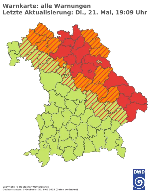 Aktuelle Wetterwarnungen für  Bamberg